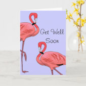 Carte Les Flamants roses vont bien bientôt (Fleur jaune)