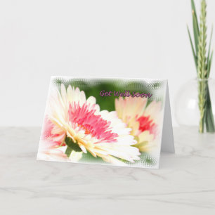 Carte Les fleurs blanches et roses obtiennent une bonne