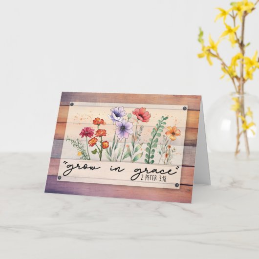 Carte Les fleurs d'aquarelle rustique se développent (Fleur jaune)