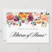 Carte Les fleurs d'automne seront-vous mon maître d'honn (Devant)