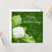 Carte Les fleurs de jasmin sont en vert fête des mères (Devant/Arrière en situation)