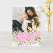 Carte Les fleurs de roses roses roses Feuilles joyeuses  (Fleur jaune)