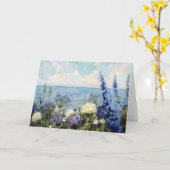 Carte Les fleurs et la peinture sur la mer (Fleur jaune)