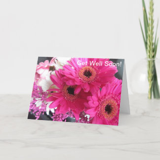Carte Les fleurs roses obtiennent bien bientôt