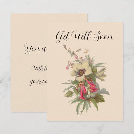 Carte Les Fleurs sauvages vintages vont bien bientôt (Devant / Derrière)