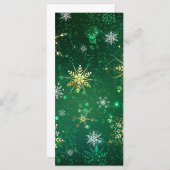 Carte Les flocons dorés de Noël sur l'Arrière - plan ver (Devant / Derrière)