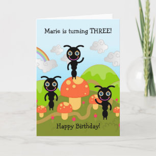 Carte Les fourmis agitent un joyeux anniversaire