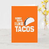 CARTE LES GARÇONS DÉSOLÉS J'AIME DES TACOS - BLANC - (Fleur jaune)