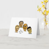 Carte Les gars amusants frappent le fan (Fleur jaune)