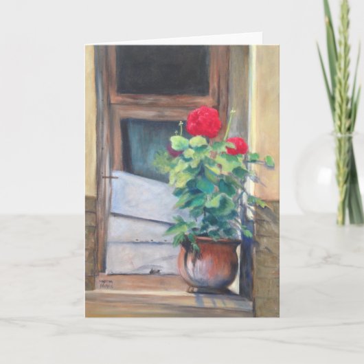 Carte "Les Geraniums sur les marches" (Devant)