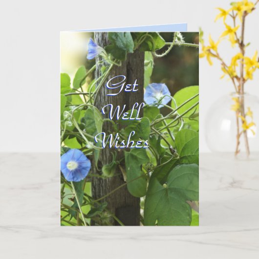 Carte Les gloires de matin bleues customisent n'importe (Fleur jaune)