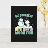 Carte Les grands frères s'amusent sous la neige - Bonhom (Fleur jaune)