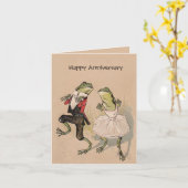 Carte Les grenouilles Vintages en costume (Fleur jaune)