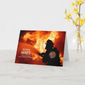 Carte Les héros des pompiers pour la bravoure Merci blan (Fleur jaune)