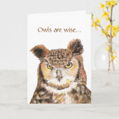 Carte Les hiboux sont âge sage vient sagesse Humour d'an (Fleur jaune)