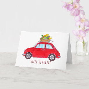 Carte Les Hollandais vont bien Red Retro Fiat 500