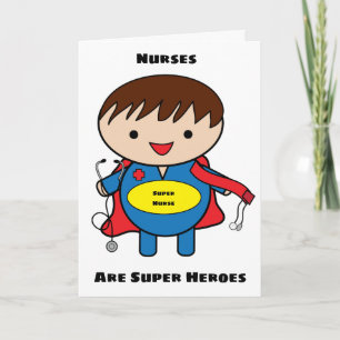 Carte Les hommes infirmières Super Héros Kawaii Personna