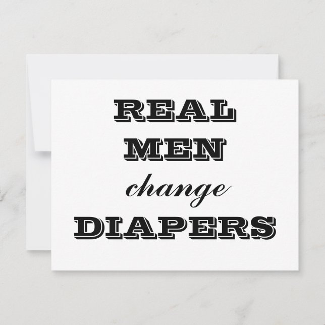 Carte LES HOMMES RÉELS changent DIAPER (Devant)