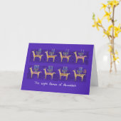 Carte Les huit lamas d'Hanoukka Folded Greeting Card (Fleur jaune)
