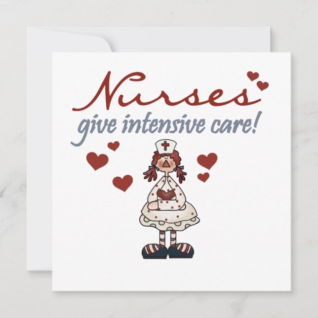 Carte Les infirmières donnent des t-shirts et des cadeau (Devant)