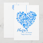 Carte Les Infirmières sont toutes Cardiaques Blue Nurses (Devant / Derrière)