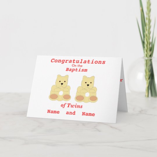 Carte Les Jumeaux De Bapteme De Felicitations Ajoutent Zazzle Be