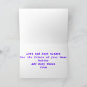 Carte Les jumeaux de baptême de félicitations ajoutent (Intérieur)