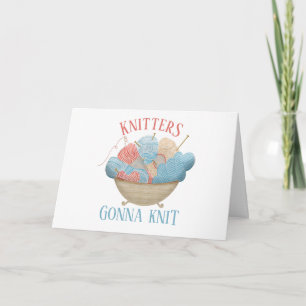Carte Les Knitters vont Knit Funny Tricot Décontracté