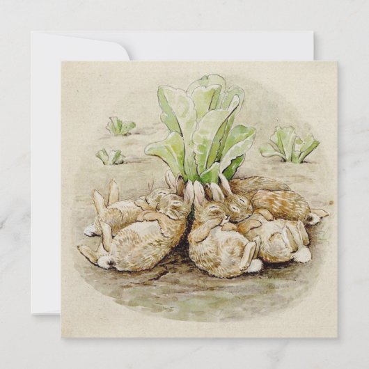 Carte Les lapins de Flopsy endormis (par Beatrix Potter) (Devant)