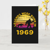 Carte Les légendes sont nées en 1969 Rétro Bigfoot (Fleur jaune)