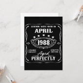 Carte les légendes sont nées en avril 1988 t-shirts d'an (Devant/Arrière en situation)