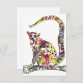 Carte Les lémuriens dans un aimant de lémur (Devant / Derrière)