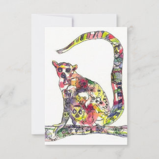 Carte Les lémuriens dans un aimant de lémur