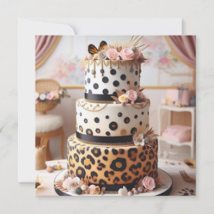 CARTE LES LIEUX DE LEOPARD LAYEREN BANTHDAY CAKE