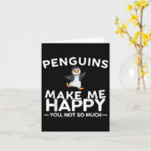 Carte Les manchots me rendent heureux, vous pas tant drô (Fleur jaune)