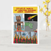 Carte Les manières stupides du gâteau d'anniversaire (Fleur jaune)