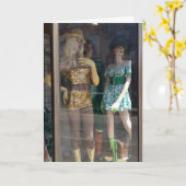 CARTE LES MANNEQUINS DU PARTI SONT PRÊTS À FÊTER L'ANNIV (Fleur jaune)