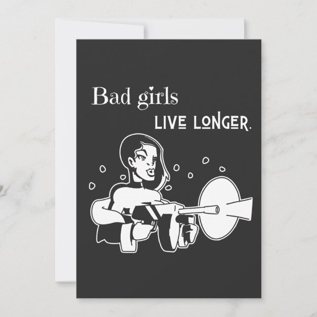 Carte Les mauvaises filles vivent plus longtemps. (Devant)