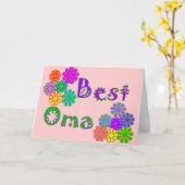 Carte Les meilleurs cadeaux du jour de mère d'Oma (Fleur jaune)