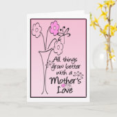 Carte Les mères aiment les fleurs (Fleur jaune)