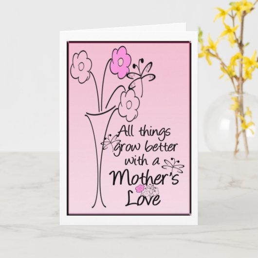 Carte Les mères aiment les fleurs (Fleur jaune)