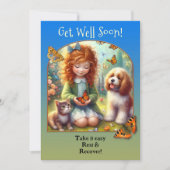 Carte Les mignons amis animaux se portent bien bientôt (Devant)