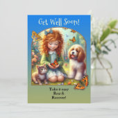 Carte Les mignons amis animaux se portent bien bientôt (Debout devant)