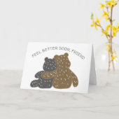 Carte Les Mignons Ours, Sentez-Vous Mieux Bientôt, L'Ami (Fleur jaune)
