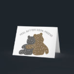 Carte Les Mignons Ours, Sentez-Vous Mieux Bientôt, L'Ami<br><div class="desc">Connais quelqu'un qui ne se sent pas trop bien ? Faites-leur savoir que vous pensez à eux avec cette carte sucrée. Elle présente une jolie illustration de deux ours, l'un noir et l'autre brun, avec leur bras autour de l'autre. Tout le texte de cette carte est prêt pour votre touche...</div>