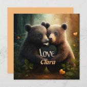 Carte Les mignons s'embrassent dans l'amour (Devant / Derrière)