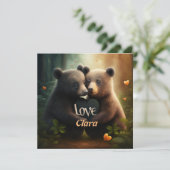 Carte Les mignons s'embrassent dans l'amour (Debout devant)