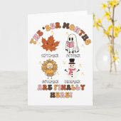 Carte Les mois Ber sont enfin là Fantôme Dinde Merci (Fleur jaune)