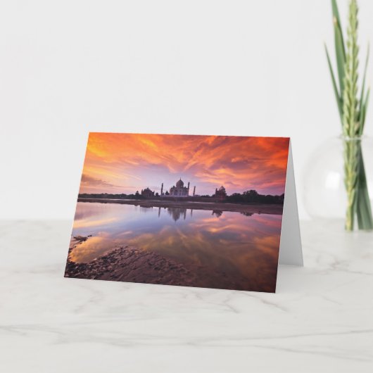 Carte Les monuments | Coucher de soleil de Taj Mahal (Devant)
