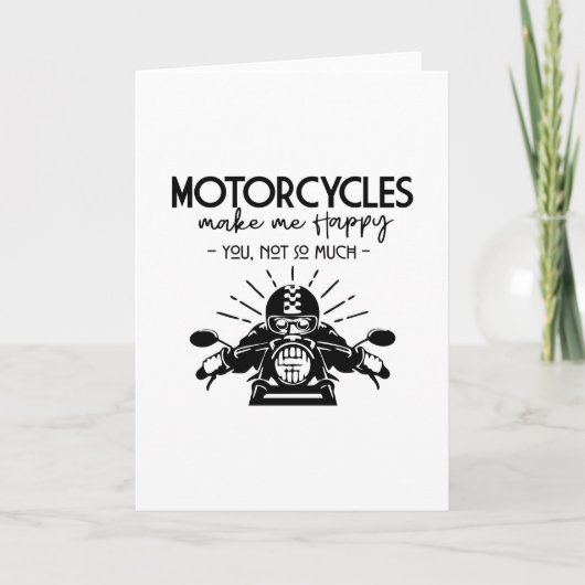 CARTE LES MOTOCYCLES ME RENDENT HEUREUX (Devant)